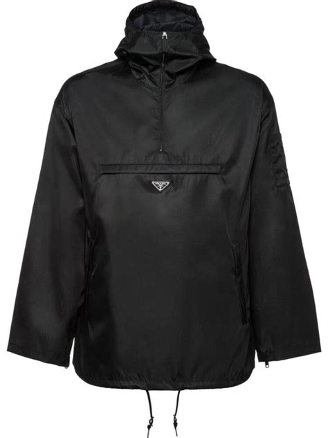 prada black kimono anorak jacket|prada black jacket.